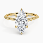 Adorned Camellia Milgrain Diamond Ring Yellow Gold 18k Marquise Engagement Ring