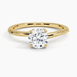 Camellia Hidden Accent 1.5mm Diamond Ring Yellow Gold 18k Round Engagement Ring