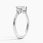 Petite Selene Three Stone Diamond Ring (1/10 ct. tw.) Platinum Asscher Engagement Ring
