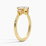 Petite Selene Three Stone Diamond Ring (1/10 ct. tw.) Yellow Gold 18k Asscher Engagement Ring