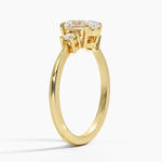 Petite Selene Three Stone Diamond Ring (1/10 ct. tw.) Yellow Gold 18k Oval Engagement Ring