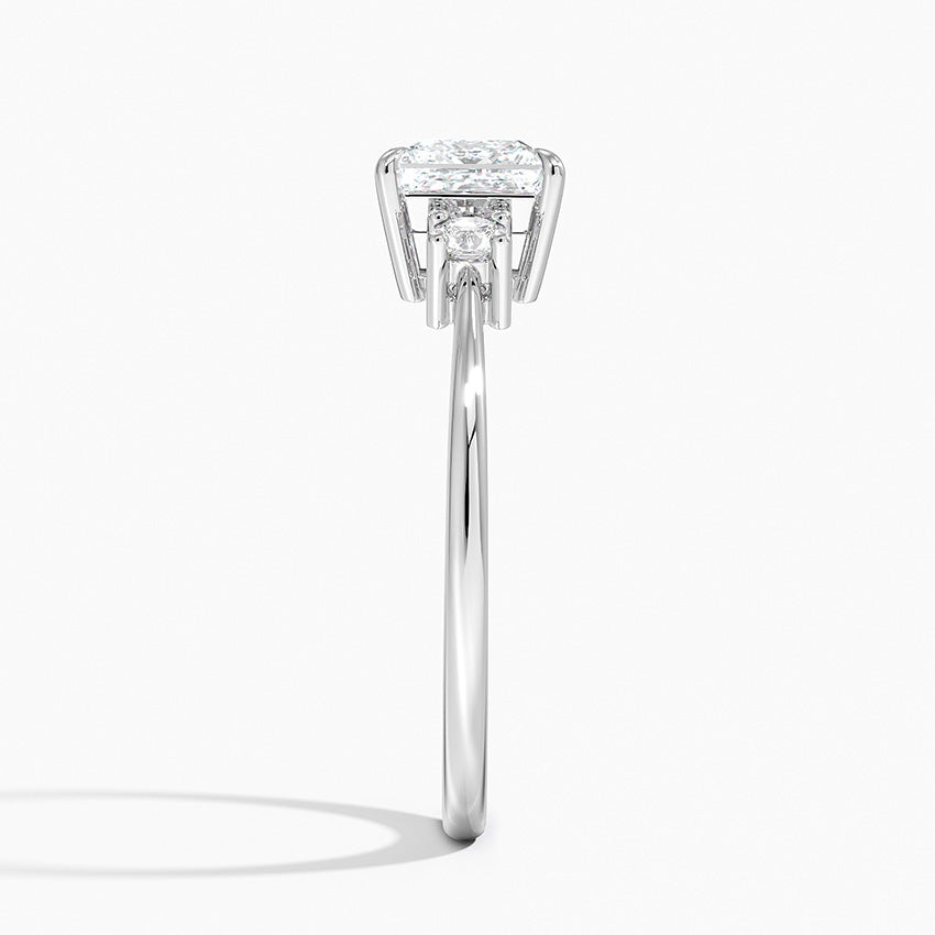 Petite Selene Three Stone Diamond Ring (1/10 ct. tw.) Platinum Princess Engagement Ring