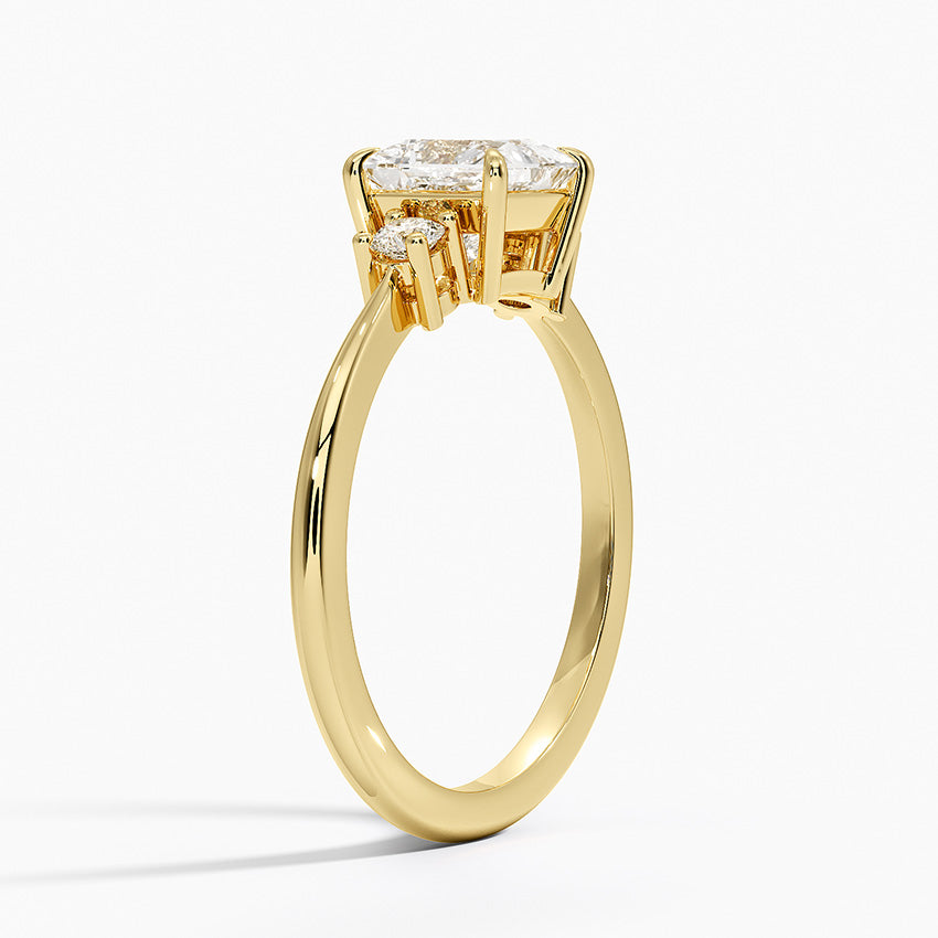 Petite Selene Three Stone Diamond Ring (1/10 ct. tw.) Yellow Gold 18k Princess Engagement Ring