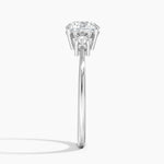 Petite Selene Three Stone Diamond Ring (1/10 ct. tw.) Platinum Round Engagement Ring