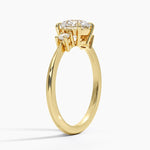 Petite Selene Three Stone Diamond Ring (1/10 ct. tw.) Yellow Gold 18k Round Engagement Ring
