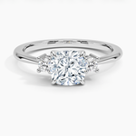 Petite Selene Three Stone Diamond Ring (1/10 ct. tw.) Platinum Cushion Engagement Ring