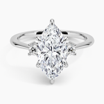 Petite Selene Three Stone Diamond Ring (1/10 ct. tw.) Platinum Marquise Engagement Ring
