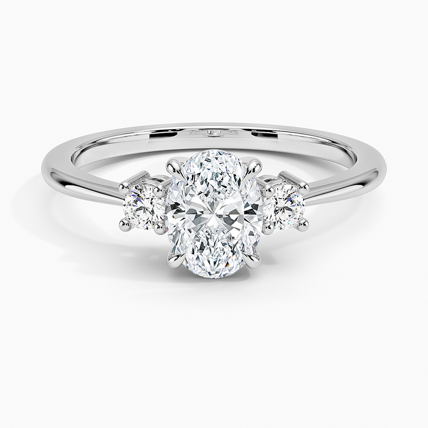 Luxe Selene Three Stone Diamond Ring (2/3 ct. tw.) Platinum Oval Engagement Ring
