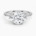 Petite Selene Three Stone Diamond Ring (1/10 ct. tw.) Platinum Round Engagement Ring