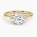 Petite Selene Three Stone Diamond Ring (1/10 ct. tw.) Yellow Gold 18k Round Engagement Ring