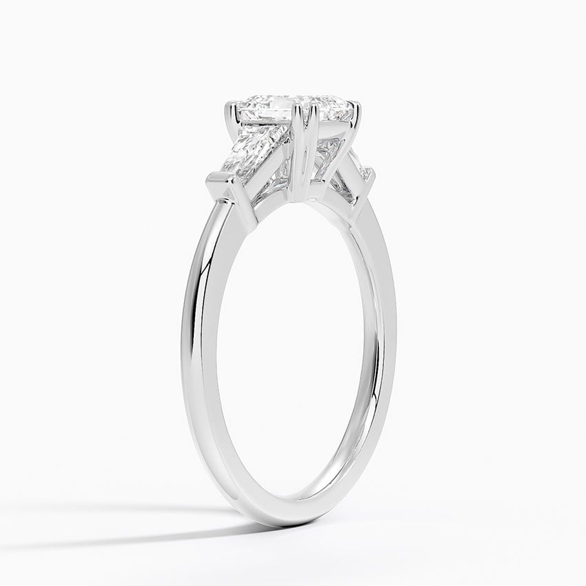 Symphony Double Prong Three Stone Diamond Ring (1/2 ct. tw.) Platinum Asscher Engagement Ring