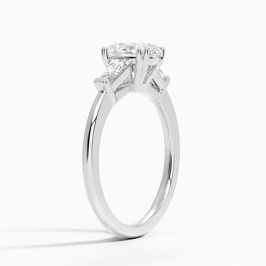 Symphony Double Prong Three Stone Diamond Ring (1/2 ct. tw.) Platinum Oval Engagement Ring