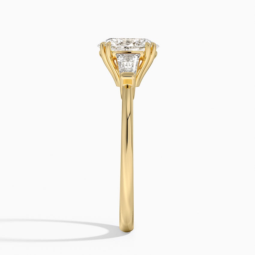 Symphony Double Prong Three Stone Diamond Ring (1/2 ct. tw.) Yellow Gold 18k Oval Engagement Ring