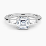 Symphony Double Prong Three Stone Diamond Ring (1/2 ct. tw.) Platinum Asscher Engagement Ring