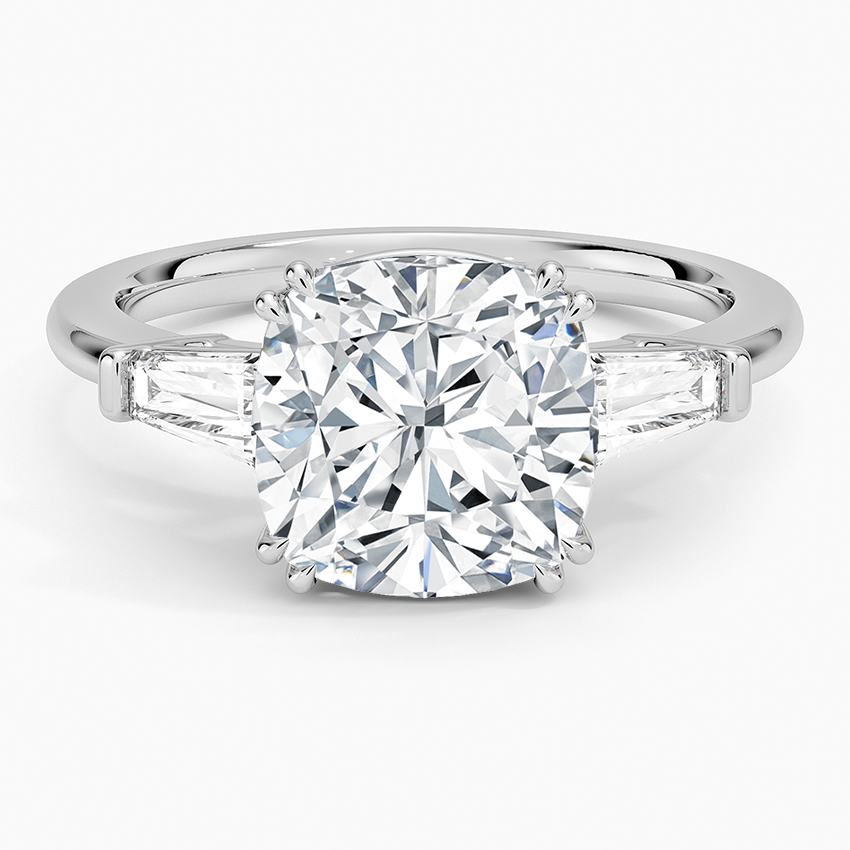 Symphony Double Prong Three Stone Diamond Ring (1/2 ct. tw.) Platinum Cushion Engagement Ring