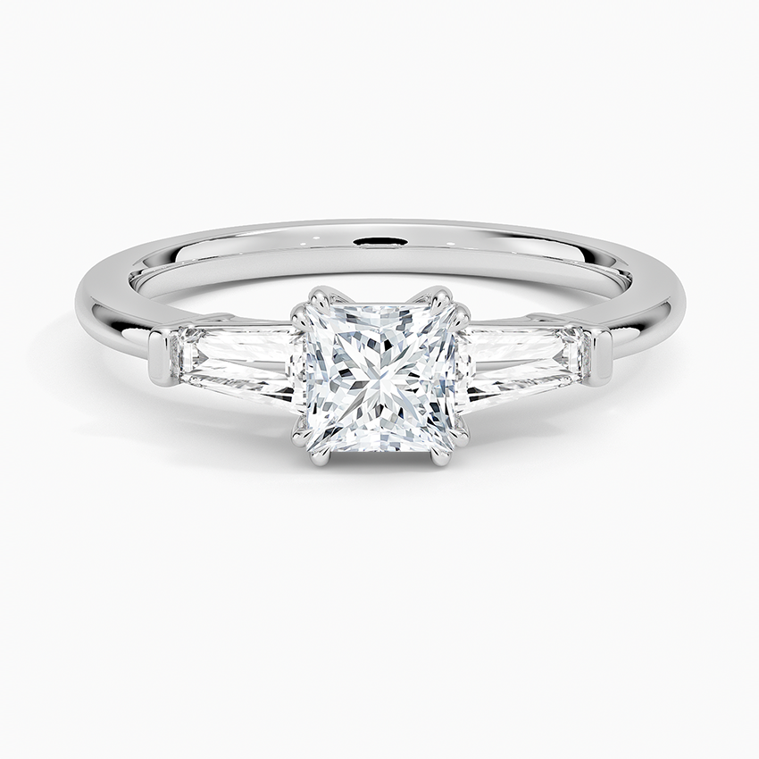 Symphony Double Prong Three Stone Diamond Ring (1/2 ct. tw.) Platinum Princess Engagement Ring