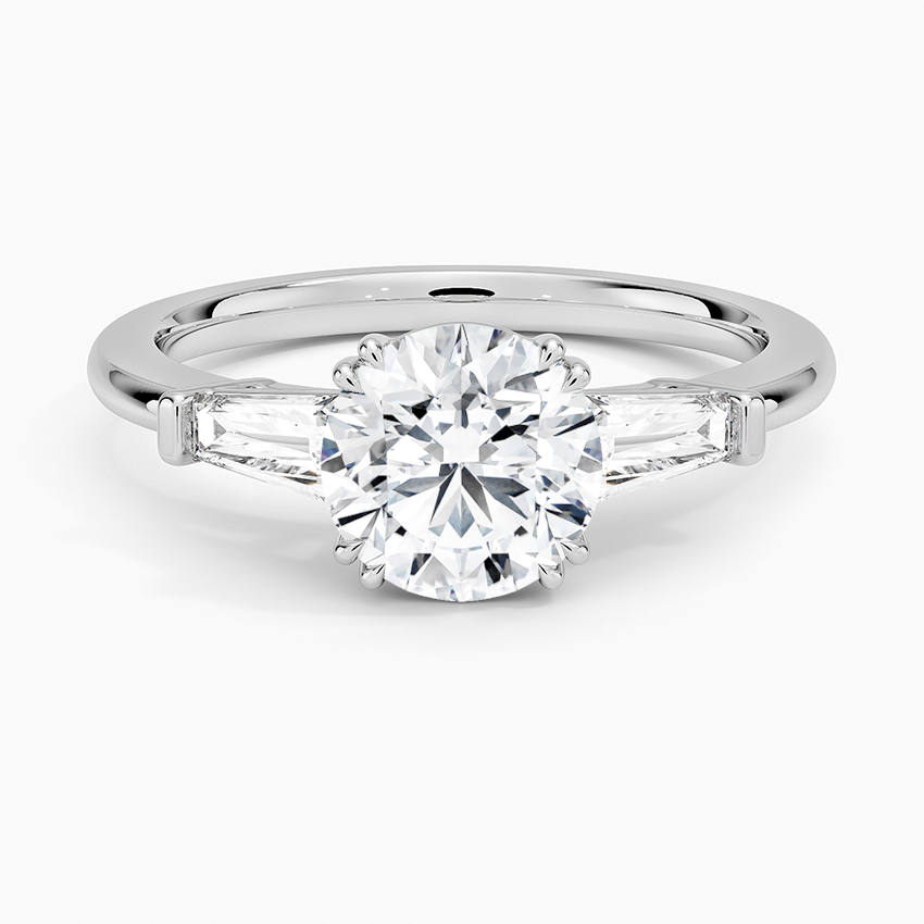 Symphony Double Prong Three Stone Diamond Ring (1/2 ct. tw.) Platinum Round Engagement Ring