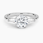 Symphony Double Prong Three Stone Diamond Ring (1/2 ct. tw.) Platinum Round Engagement Ring