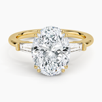 Symphony Double Prong Three Stone Diamond Ring (1/2 ct. tw.) Yellow Gold 18k Oval Engagement Ring