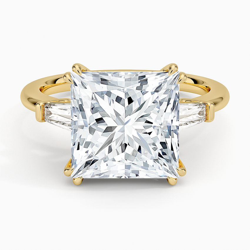 Symphony Double Prong Three Stone Diamond Ring (1/2 ct. tw.) Yellow Gold 18k Princess Engagement Ring