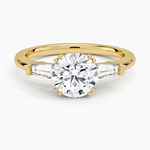 Symphony Double Prong Three Stone Diamond Ring (1/2 ct. tw.) Yellow Gold 18k Round Engagement Ring