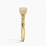 Rose Thorn Hidden Accent Diamond Ring (1/4 ct. tw.) Yellow Gold 18k Asscher Engagement Ring