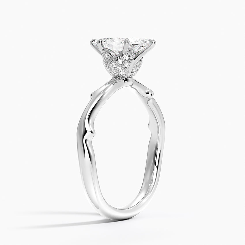 Rose Thorn Hidden Accent Diamond Ring (1/4 ct. tw.) Platinum Marquise Engagement Ring