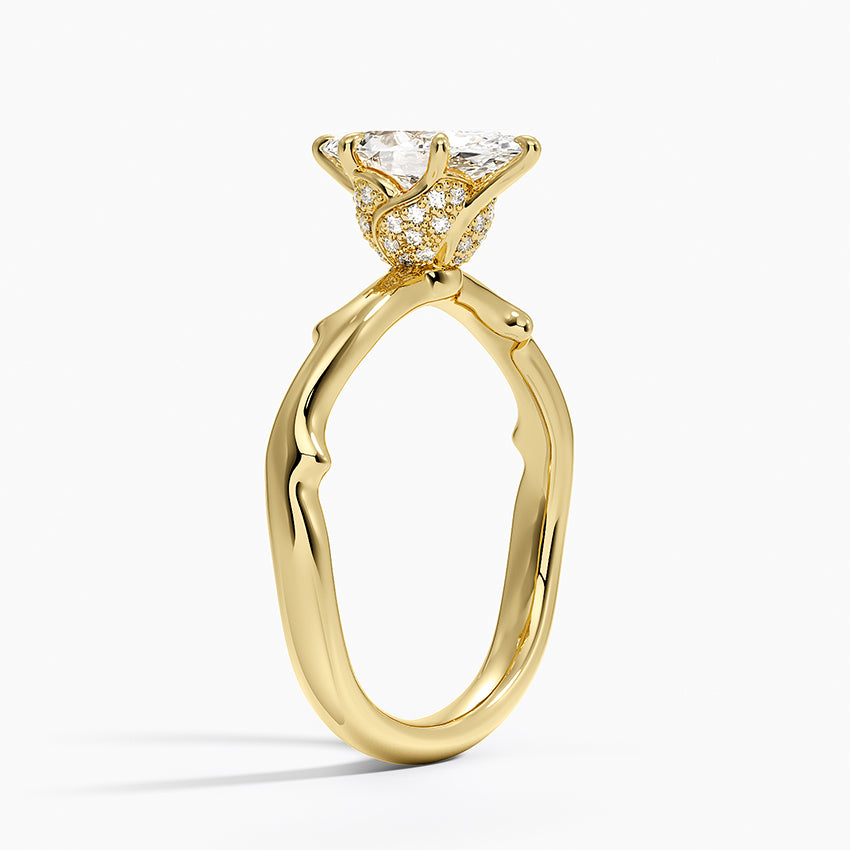 Rose Thorn Hidden Accent Diamond Ring (1/4 ct. tw.) Yellow Gold 18k Marquise Engagement Ring