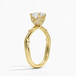 Rose Thorn Hidden Accent Diamond Ring (1/4 ct. tw.) Yellow Gold 18k Round Engagement Ring