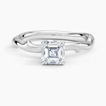 Rose Thorn Hidden Accent Diamond Ring (1/4 ct. tw.) Platinum Asscher Engagement Ring