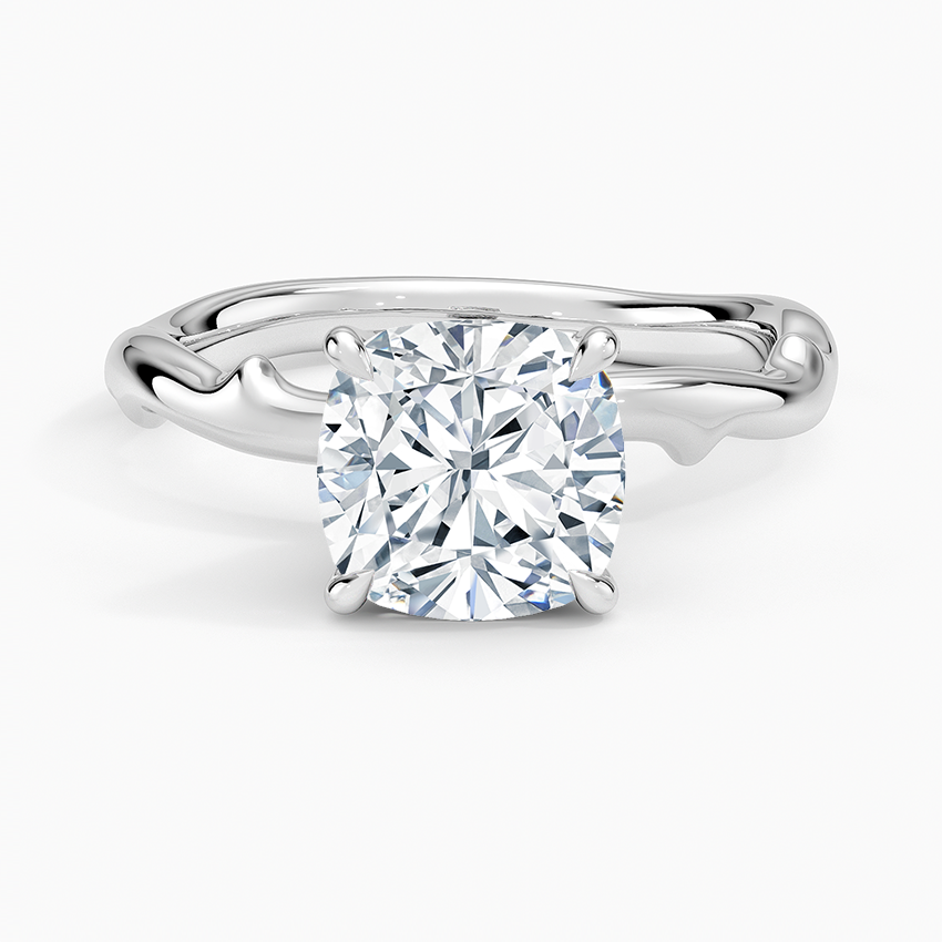 Rose Thorn Hidden Accent Diamond Ring (1/4 ct. tw.) Platinum Cushion Engagement Ring