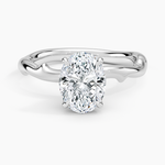 Rose Thorn Hidden Accent Diamond Ring (1/4 ct. tw.) Platinum Oval Engagement Ring