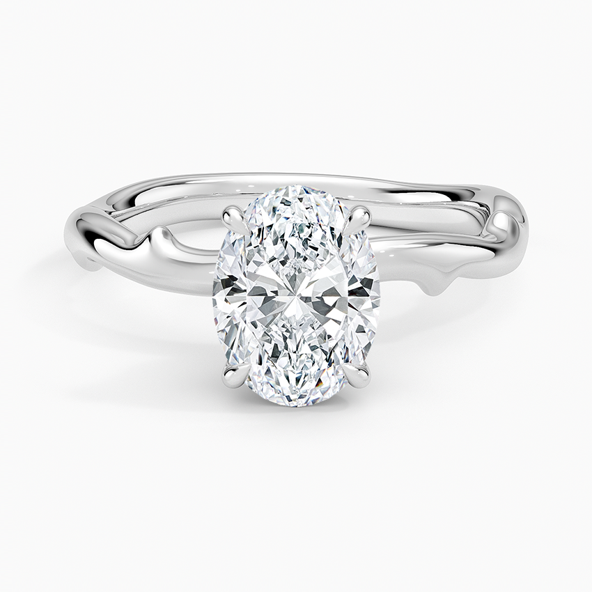 Rose Thorn Hidden Accent Diamond Ring (1/4 ct. tw.) Platinum Oval Engagement Ring