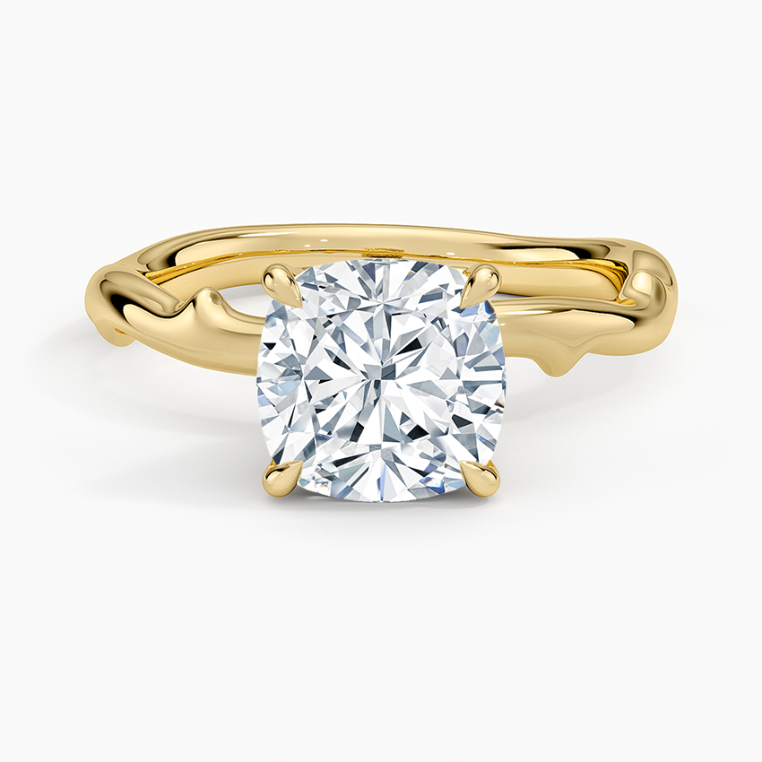Rose Thorn Hidden Accent Diamond Ring (1/4 ct. tw.) Yellow Gold 18k Cushion Engagement Ring