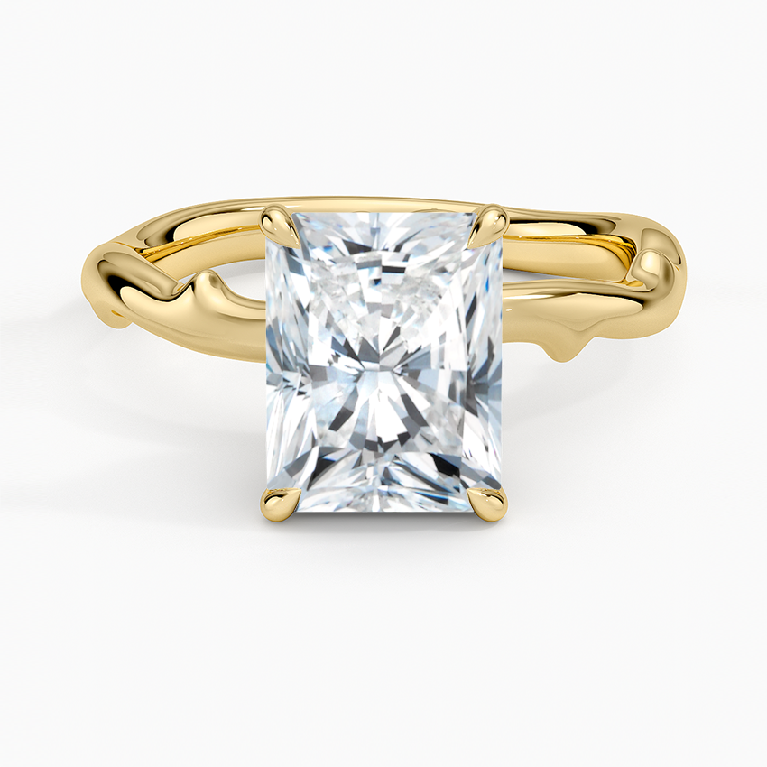 Rose Thorn Hidden Accent Diamond Ring (1/4 ct. tw.) Yellow Gold 18k Radiant Engagement Ring