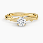 Rose Thorn Hidden Accent Diamond Ring (1/4 ct. tw.) Yellow Gold 18k Round Engagement Ring