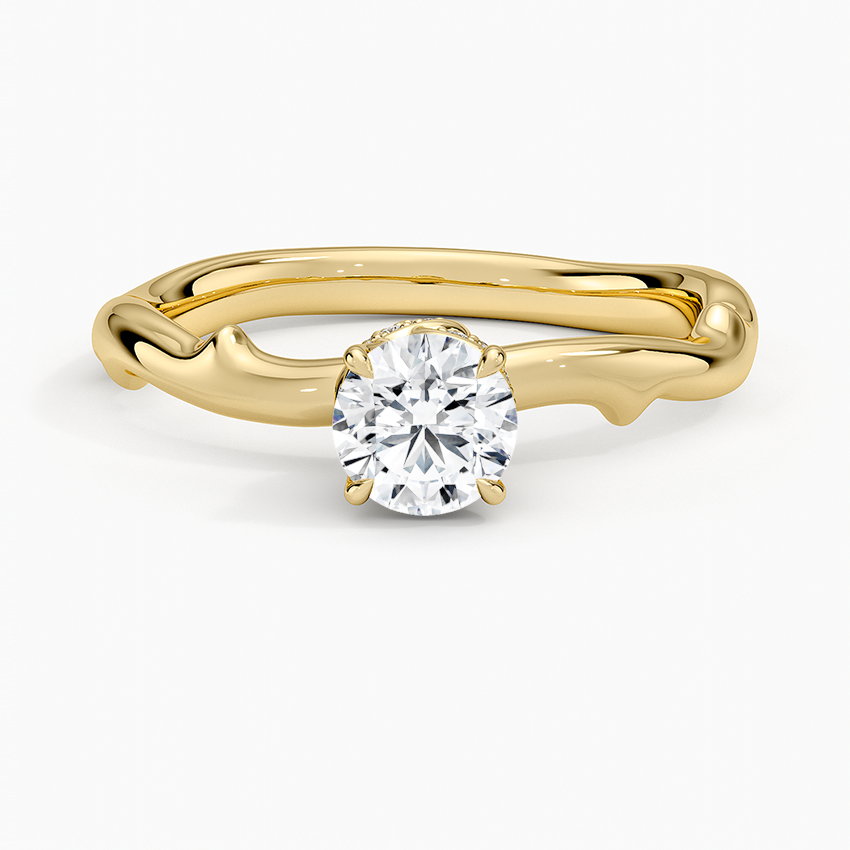 Rose Thorn Hidden Accent Diamond Ring (1/4 ct. tw.) Yellow Gold 18k Round Engagement Ring