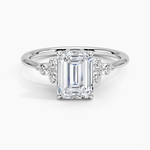 Luxe Melody Diamond Ring (1/5 ct. tw.) Platinum Emerald Engagement Ring