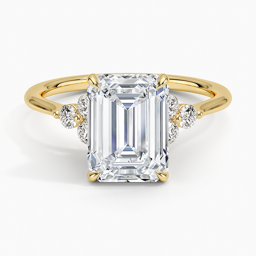 Luxe Melody Diamond Ring (1/5 ct. tw.) Yellow Gold 18k Emerald Engagement Ring