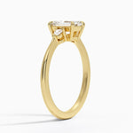 Aria Three Stone Diamond Ring (1/10 ct. tw.) Yellow Gold 18k Emerald Engagement Ring