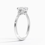 Aria Three Stone Diamond Ring (1/10 ct. tw.) Platinum Oval Engagement Ring