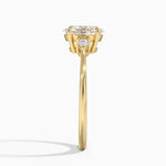 Aria Three Stone Diamond Ring (1/10 ct. tw.) Yellow Gold 18k Oval Engagement Ring