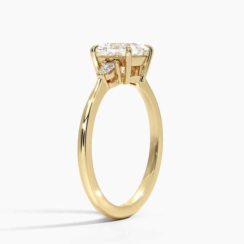 Aria Three Stone Diamond Ring (1/10 ct. tw.) Yellow Gold 18k Princess Engagement Ring