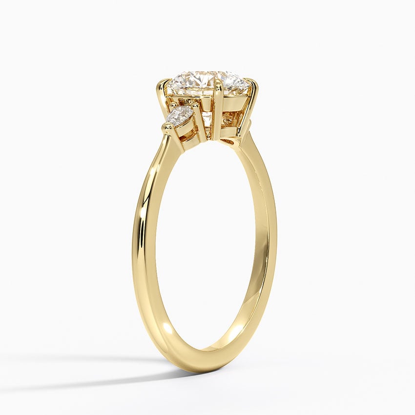 Aria Three Stone Diamond Ring (1/10 ct. tw.) Yellow Gold 18k Round Engagement Ring