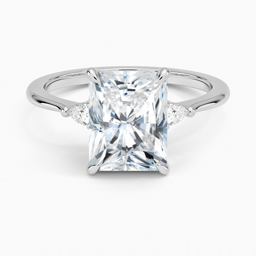 Aria Three Stone Diamond Ring (1/10 ct. tw.) Platinum Radiant Engagement Ring