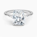 Aria Three Stone Diamond Ring (1/10 ct. tw.) Platinum Radiant Engagement Ring
