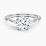Aria Three Stone Diamond Ring (1/10 ct. tw.) Platinum Round Engagement Ring