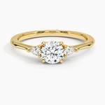 Aria Three Stone Diamond Ring (1/10 ct. tw.) Yellow Gold 18k Round Engagement Ring