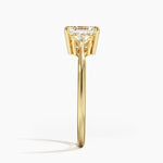 Trillion Cut Three Stone Diamond Ring Yellow Gold 18k Asscher Engagement Ring
