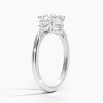 Trillion Cut Three Stone Diamond Ring Platinum Cushion Engagement Ring